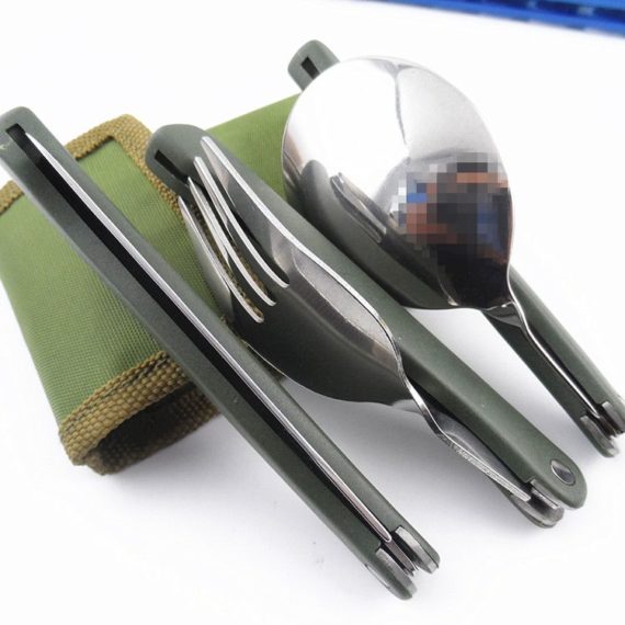 Folding Stainless Steel Cutlery Set – Knife, Spoon and Fork