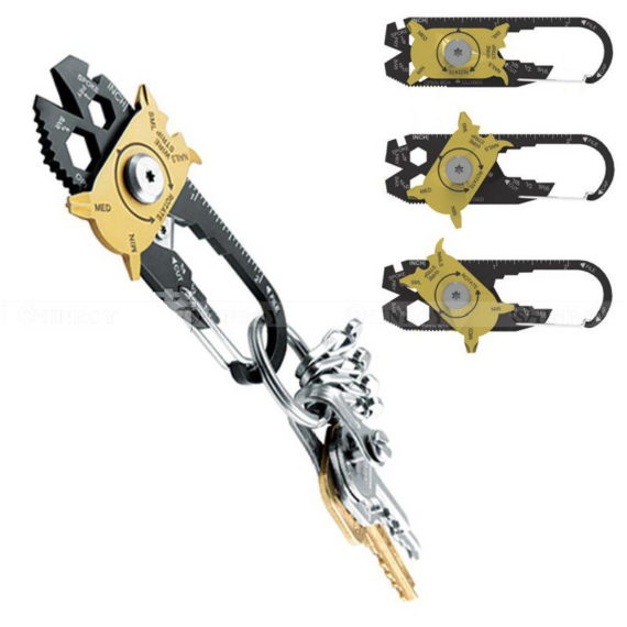 20 In 1 EDC Stainless Steel Multitool with Keychain Ring